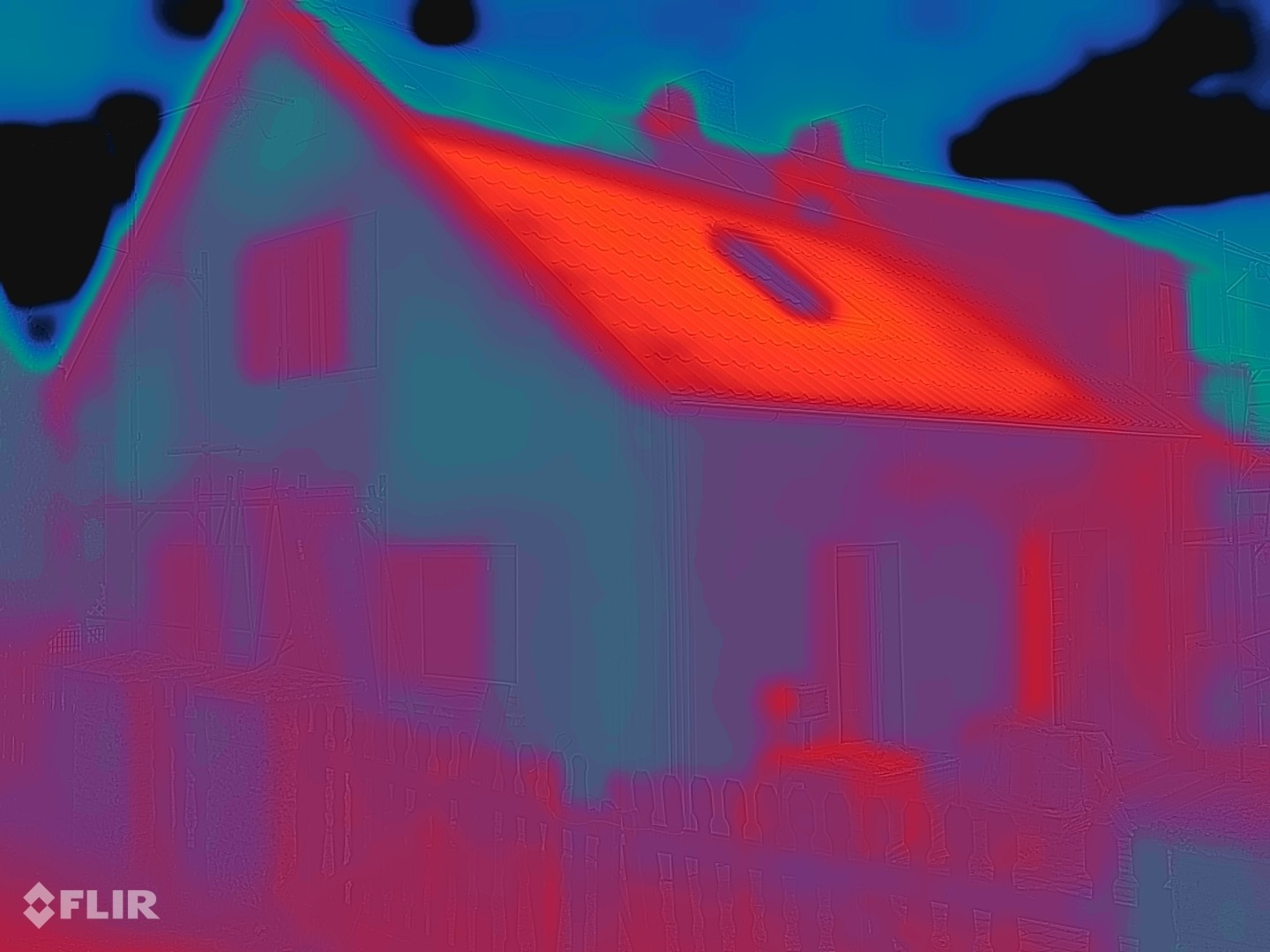 Termogram elewacji po nałożeniu powłoki